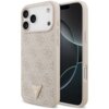 Etui na telefon w kolorze różowym z wzorem 4G i trójkątnym logo GUESS z napisem "GUESS" oraz znakiem zapytania. Etui jest przeznaczone do modelu Apple iPhone 17 Pro Max i posiada funkcję MagSafe.
