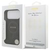 Opakowanie etui GUESS 4G Ring Classic Logo MagSafe do Apple iPhone 17 Pro Max w kolorze czarnym, z widocznym logo GUESS na przodzie oraz napisem "NEVER STOP Dreaming!! Paul Marciano" na odwrocie. Na opakowaniu znajdują się również piktogramy przedstawiają