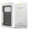Opakowanie etui GUESS 4G Classic do Apple iPhone 17 Pro w kolorze czarnym, z widocznym logo GUESS oraz napisami "NEVER STOP DREAMING!! Paul Marciano". Na opakowaniu znajdują się również ikony przedstawiające cechy produktu, takie jak ochrona przed upadkie