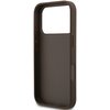 Brązowe etui na telefon z dużym wycięciem na aparat, wykonane z gładkiego materiału, z widocznymi przyciskami bocznymi. Produkt jest prosty w formie, bez dodatkowych zdobień czy wzorów.