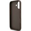 Brązowe etui na telefon z wycięciami na aparat i przyciski, wykonane z gładkiego materiału. Produkt ma prosty, klasyczny design.