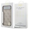 Opakowanie etui GUESS 4G Charms Collection MagSafe do Apple iPhone 17 Air Różowy, z widocznym przezroczystym okienkiem ukazującym wzór 4G i napis "GUESS" na etui. Na opakowaniu znajdują się napisy: "NEVER STOP DREAMING!! Paul Marciano", "Compatible with M