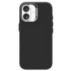 Czarne etui o fakturze przypominającej włókno węglowe, z wycięciem na podwójny aparat fotograficzny. Na etui nie ma widocznych napisów ani logo.