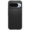 Czarne, matowe etui z teksturą w drobne trójkąty, z wycięciem na aparat i lampę błyskową. Produkt przeznaczony do telefonu Google Pixel 10 Pro XL.