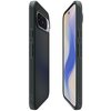 Ciemnozielone etui SPIGEN Liquid Air Mag MagSafe do Google Pixel 10 / 10 Pro, przedstawione z przodu i z tyłu, z widocznym wzorem geometrycznym na tylnej części. Etui posiada wycięcia na aparat i przyciski boczne.