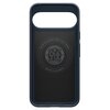 Etui w kolorze metalowego grafitu z dużym otworem na aparat, posiada okrągły wzór z napisem: "Magnetic Case for Google - MagFit - Patent 11-862723" oraz "Spigen Inc In Irvine California". Wewnątrz wzoru znajduje się napis "ALIQUID TIBI V2.5" i logo Spigen