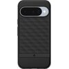 Czarne matowe etui z geometrycznym wzorem na tylnej części, z wycięciem na aparat i logo producenta na dole. Produkt przeznaczony do Google Pixel 10/10 Pro, kompatybilny z MagSafe.