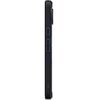 Czarne etui na telefon z widocznymi przyciskami bocznymi i otworem na aparat, z napisem "SPIGEN" na dolnej części. Produkt jest smukły i przeznaczony do modelu Google Pixel 10/10 Pro.