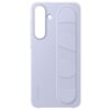 Jasnoniebieskie etui na telefon z pionowym uchwytem i wycięciami na aparat oraz logo "SAMSUNG" w dolnej części. Etui ma gładką powierzchnię z subtelnym wzorem na uchwycie.