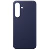 Ciemnoniebieskie etui na telefon z wycięciem na aparat i logo "SAMSUNG" w dolnej części. Powierzchnia etui ma delikatną fakturę.