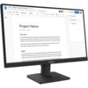 Monitor wyświetla dokument tekstowy z tytułem "Project Name" i datą "September 04, 20XX", zawierający sekcje "Overview" i "Goals" z tekstem Lorem Ipsum. Na dolnej ramce monitora widoczne jest logo "ThinkVision".