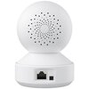 Biała, kulista kamera z otworami wentylacyjnymi ułożonymi w spiralny wzór na tylnej części obudowy. Na podstawie znajduje się port Ethernet oraz gniazdo zasilania.