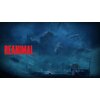 Na zdjęciu widoczna jest okładka gry "Reanimal - Deluxe Edition Gra PS5" z dużym czerwonym napisem "REANIMAL" po lewej stronie. W tle znajduje się mroczna, mglista sceneria z ogromnym, fantastycznym stworzeniem i zniszczonymi budynkami.