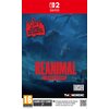Okładka gry "Reanimal - Deluxe Edition" na konsolę Nintendo Switch, z dużym czerwonym napisem "REANIMAL" oraz informacją o zawartości "INCLUDES SEASON PASS + PRE-ORDER DLC". Widoczne są także logotypy Tarsier Studios i THQ Nordic, a w dolnym rogu oznaczen