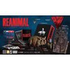 Na zdjęciu znajduje się zestaw "Reanimal - Collector's Edition" dla gry na Nintendo Switch, który zawiera grę, artbook, naklejki, figurkę świni, miniaturowe wiadro, brelok, ekskluzywne pudełko, mapę oraz przepustkę sezonową. Widoczne są logotypy Tarsier S