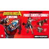 Na czerwonym tle znajduje się grafika promująca grę "Borderlands 4" z datą premiery "12 września" oraz informacją o bonusie przedsprzedażowym "Pakiet Złocistej Chwały", który zawiera "1 skórkę łowcy skarbów", "1 skórkę broni" i "1 skórkę drona Echo-4". W 