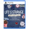 Okładka gry "Life Is Strange Collection Edition" na PS5 z różnymi naklejkami, w tym sercem, niedźwiedziem i logo "Arcadia Bay". Widoczny tekst: "LIFE IS STRANGE COLLECTION", a poniżej tytuły gier: "LIFE IS STRANGE", "LIFE IS STRANGE: BEFORE THE STORM", "L