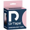 Opakowanie taśmy kinezjologicznej w kolorze jasnoróżowym z napisem "DrTape" oraz "Kinesiology Tape" na ciemnoniebieskim tle. Widoczne są również napisy "LIGHT PINK", "5 CM X 5 M" oraz "EXTRA STRONG".