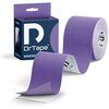 Fioletowa taśma kinezjologiczna o wymiarach 5 cm x 5 m jest rozwinięta obok opakowania z napisem "DrTape" oraz "KINESIOLOGY TAPE". Na opakowaniu widnieje również napis "PURPLE" oraz "5 CM X 5 M".