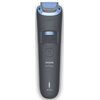 Na zdjęciu widoczny jest ciemnoszary trymer z niebieskimi elementami, z widocznym logo "PHILIPS" oraz napisami "Beard Trimmer" i "Wet & Dry". Na urządzeniu znajduje się pokrętło z oznaczeniami długości strzyżenia: 2, 1.5, 1.