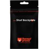 Czarne opakowanie z napisem "AM5 Short Backplate" w białym kolorze oraz logo "thermal grizzly" w kolorze pomarańczowym na dole. Na opakowaniu znajduje się również napis "RESEALABLE / WIEDERVERSCHLIESSBAR".
