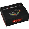 Czarne opakowanie z białym i czerwonym napisem "Mycro Direct-Die Pro RGB V1" oraz "thermal grizzly" z logo misia. Na opakowaniu znajduje się również ilustracja produktu z kolorowymi akcentami oraz napis "INTEL 1851".