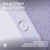 Na zdjęciu widoczny jest przycisk z symbolem Bluetooth na tle tekstu "WŁĄCZONY BLUETOOTH". W dolnej części znajduje się napis "DO DISCORDA, GIER NA URZĄDZENIACH PRZENOŚNYCH I NIE TYLKO" oraz logo Bluetooth.
