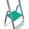 Na zdjęciu widoczna jest metalowa drabina z zielonym, ryflowanym stopniem. Na jednym z boków drabiny znajduje się żółta naklejka z tekstem: "Drabina 1205, 1.9 m".