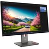 Monitor marki Lenovo wyświetla obraz przedstawiający drogę otoczoną kwitnącymi drzewami i górami w tle. Na podstawie monitora widoczne jest logo "Lenovo".
