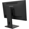 Monitor o czarnej obudowie z widocznym logo "Lenovo" na tylnej części, zamontowany na prostokątnej podstawie. Na tylnej obudowie znajdują się otwory wentylacyjne oraz złącza oznaczone jako HDMI i inne.