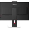 Czarny monitor z logo "Lenovo" na górze, widziany od tyłu, z centralnie umieszczonym stojakiem i kilkoma portami oraz przyciskami po prawej stronie. Na obudowie widoczne są oznaczenia portów i przycisków.