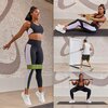 Na zdjęciu widoczny jest zestaw treningowy CENTR Workout Kit, używany przez osoby wykonujące różne ćwiczenia w pomieszczeniu z ceglaną ścianą. Osoby korzystają z gum oporowych i innych akcesoriów treningowych, prezentując różne pozycje ćwiczeń.