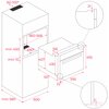Schemat instalacji piekarnika przedstawia wymiary wnęki i urządzenia, z oznaczeniami takimi jak: 560-568 mm, 490 mm, 595 mm, oraz minimalne wymiary 450 mm i 580 mm. Dodatkowe szczegóły obejmują wymiary 25 mm i 5 mm, a także elementy konstrukcyjne piekarni