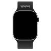 Czarny pasek silikonowy do zegarka z widocznym napisem "holdit" na pasku. Pasek jest przeznaczony do Apple Watch modeli 4/5/6/7/8/9/10/SE w rozmiarach 40/41/42 mm.