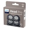 Opakowanie produktu z napisem "PHILIPS Head Pro Replacement shaving heads" oraz grafiką czterech głowic golarki. Na opakowaniu widnieje informacja "4X" oraz symbol "6 months".