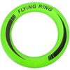 Jasnozielony pierścień do rzucania z czarnymi wzorami i napisem "FLYING RING" na górnej części. Produkt ma gładką powierzchnię i jednolitą kolorystykę.