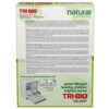 Opakowanie produktu "Sól do zmywarek TRI-BIO Natural 1.4 kg" z widocznym logo "TRI-BIO" oraz napisem "natural www.tri-bio.com". Na opakowaniu znajduje się szczegółowy opis produktu w kilku językach oraz ilustracja pokazująca sposób użycia soli w zmywarce,