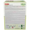 Opakowanie produktu "Tabletki do zmywarek TRI-BIO All-in-One 50 szt." zawiera szczegółowy opis w kilku językach, instrukcję użycia z ilustracją oraz oznaczenia ekologiczne, takie jak Ecolabel i Eco Green. Widoczne są także logo TRI-BIO oraz adres strony i