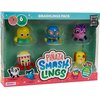Opakowanie zestawu figurek "Piñata Smashlings" zawiera pięć kolorowych postaci umieszczonych w przezroczystych przegródkach. Na opakowaniu widnieje napis "6 Pack", "Epic Figure Hidden Inside" oraz "Series 1".