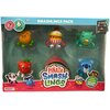 Opakowanie zestawu figurek "Piñata Smashlings" zawiera sześć kolorowych postaci, z napisem "SMASHLINGS PACK" na górze oraz "EPIC FIGURE HIDDEN INSIDE" na dole. Na opakowaniu widoczne są również grafiki postaci oraz kod QR z napisem "SCAN TO PLAY THE GAME"