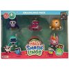 Opakowanie zestawu figurek "Pinata SmashLings" zawiera sześć kolorowych postaci umieszczonych w przezroczystych przegródkach. Na opakowaniu widnieje napis "SMASHLINGS PACK", "6 PACK", "PINATA SMASH LINGS", "SERIES 1" oraz "EPIC FIGURE HIDDEN INSIDE".