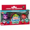 Zestaw figurek "Piñata Smashlings" zawiera trzy kolorowe postacie, w tym fioletowego stworka i czerwoną figurkę przypominającą truskawkę, z napisem na opakowaniu: "#CATCH THAT SMASHLING", "SMASHLINGS PACK", "3 PACK", "Piñata Smashlings", "HIDDEN FIGURE IN