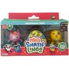 Opakowanie zestawu figurek "Piñata Smashlings" zawiera trzy elementy, w tym dwie widoczne figurki i jedną ukrytą, z napisem "HIDDEN FIGURE INSIDE". Na opakowaniu znajdują się również napisy "3 PACK", "SERIES 1" oraz kod QR z napisem "SCAN TO PLAY THE GAME