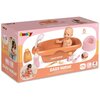 Pudełko z zabawką "Baby Nurse" marki Smoby, zawierające wanienkę z lalką i akcesoriami, takimi jak butelka, szczotka i termometr. Na opakowaniu widnieje napis "8 accessories" oraz logo Smoby.