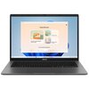 Laptop z widocznym ekranem, na którym wyświetlona jest aplikacja z napisem "Good afternoon" oraz opcjami: "Ask me for a week of plant-forward meals", "I'll help you relax", "Ask me to create a workshop". Na dolnej ramce ekranu znajduje się logo "ASUS".