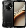 Smartfon DOOGEE Fire 7 5G 4/256GB 6.6" 90Hz Szary jest przedstawiony z przodu i z tyłu, z widocznym logo "DOOGEE" na tylnej obudowie. Na ekranie wyświetlany jest abstrakcyjny wzór w odcieniach beżu i brązu.