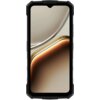 Smartfon z dużym ekranem, na którym widoczna jest abstrakcyjna grafika w odcieniach beżu i brązu. Urządzenie ma solidną, ciemną obudowę z wyraźnymi krawędziami.