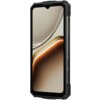 Przedstawiony jest smartfon z dużym ekranem, na którym widoczna jest abstrakcyjna grafika w odcieniach beżu i brązu. Obudowa urządzenia ma wyraźnie zaznaczone krawędzie oraz widoczne przyciski boczne.