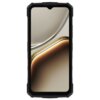 Smartfon z dużym ekranem o przekątnej 6.6 cala, wyświetlający abstrakcyjny wzór w odcieniach beżu i brązu. Obudowa urządzenia jest ciemna, z wyraźnie zaznaczonymi narożnikami.
