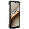 Na zdjęciu widoczny jest smartfon z dużym ekranem, otoczony solidną, czarną obudową. Na ekranie wyświetlany jest abstrakcyjny wzór w odcieniach beżu i brązu.